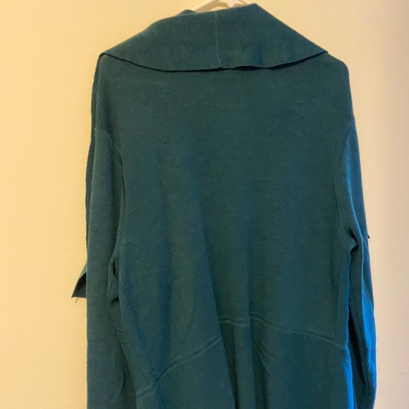 Eileen Fisher Woman Dark Green Cardigan Sweater - Picture 2 of 3
